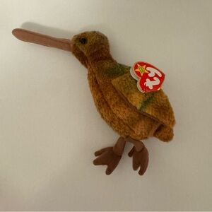 Ty Beanie Baby Beak Kiwi Bird 1996 Error Swing & Tush Tags Red Stamp